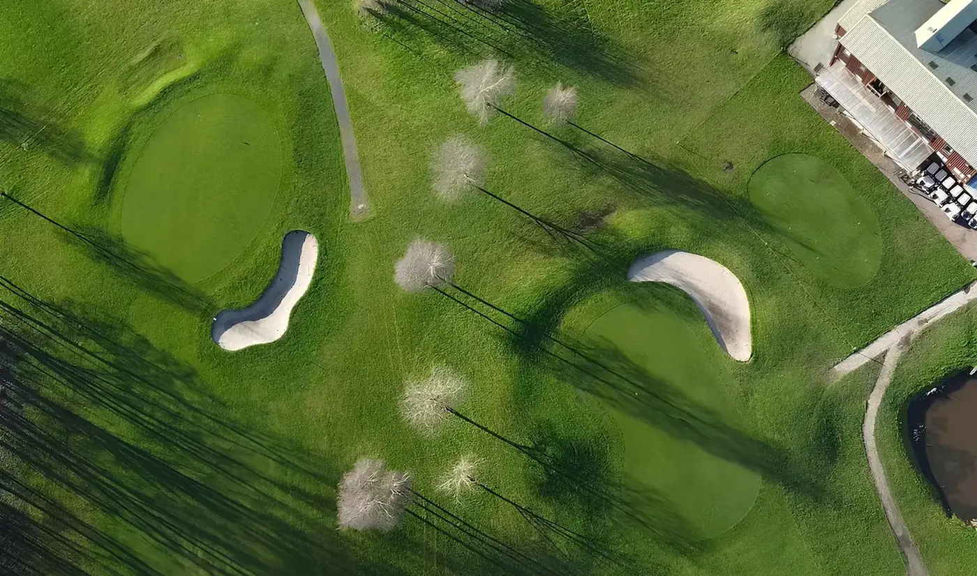 Aerial view of Mersey Valley golf course