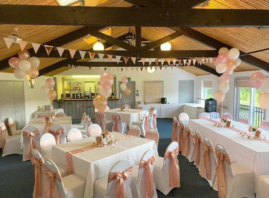 Function room dressed for a party